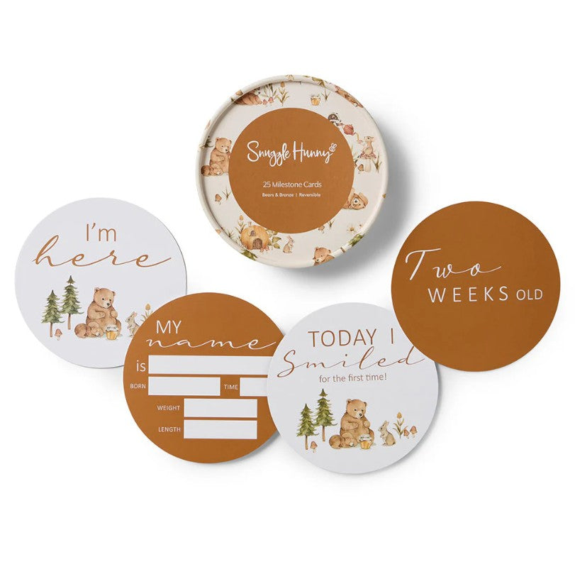 "Snuggle Hunny" - Reversible Milestone Cards