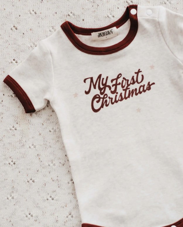 "Christmas" - Bencer & Hazelnut My First Christmas Bodysuit