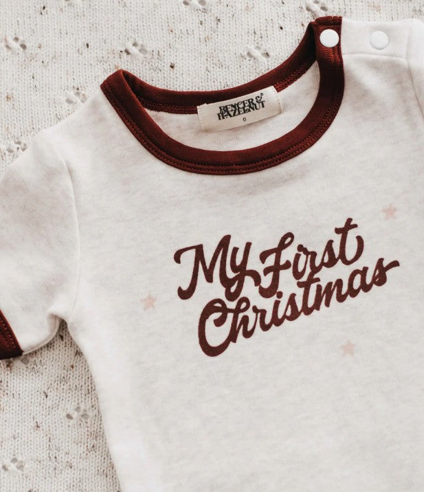"Christmas" - Bencer & Hazelnut My First Christmas Bodysuit