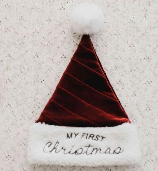 "Christmas" - Bencer & Hazelnut My First Christmas Santa Hat - Red
