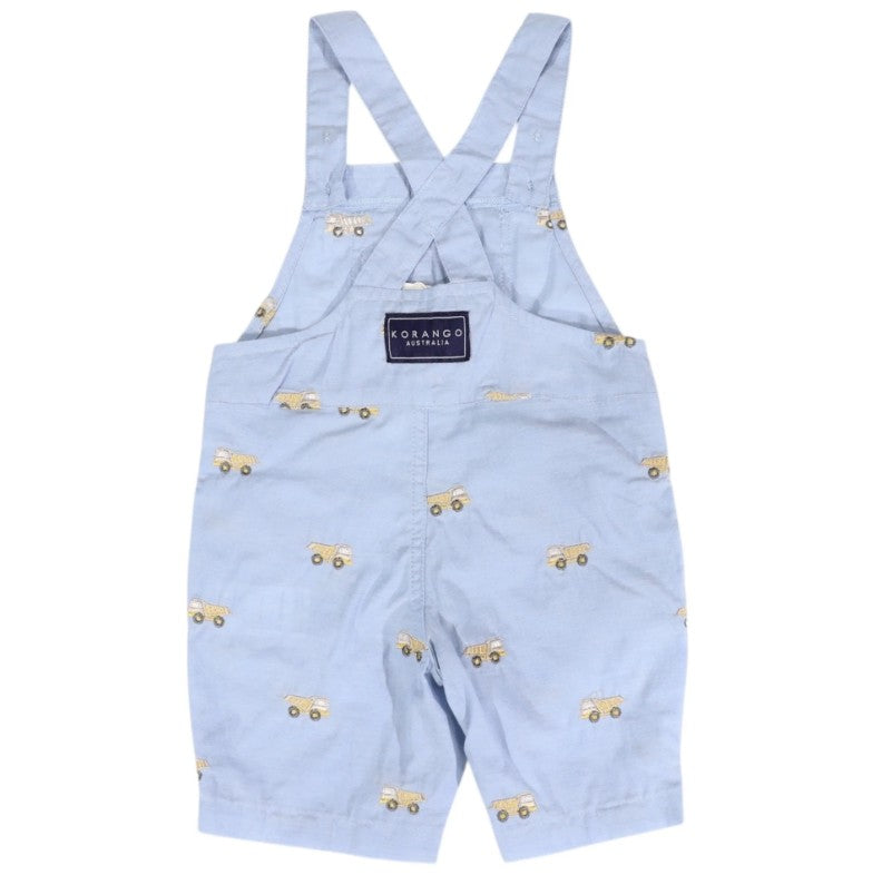 "Korango" - Embroidered Truck Chambray Overall - Light Blue