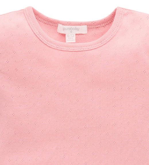 "Purebaby" - Papaya Pointelle Tee