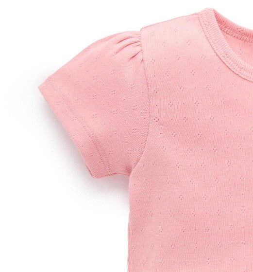 "Purebaby" - Papaya Pointelle Tee