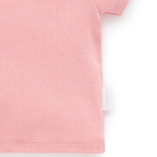 "Purebaby" - Papaya Pointelle Tee