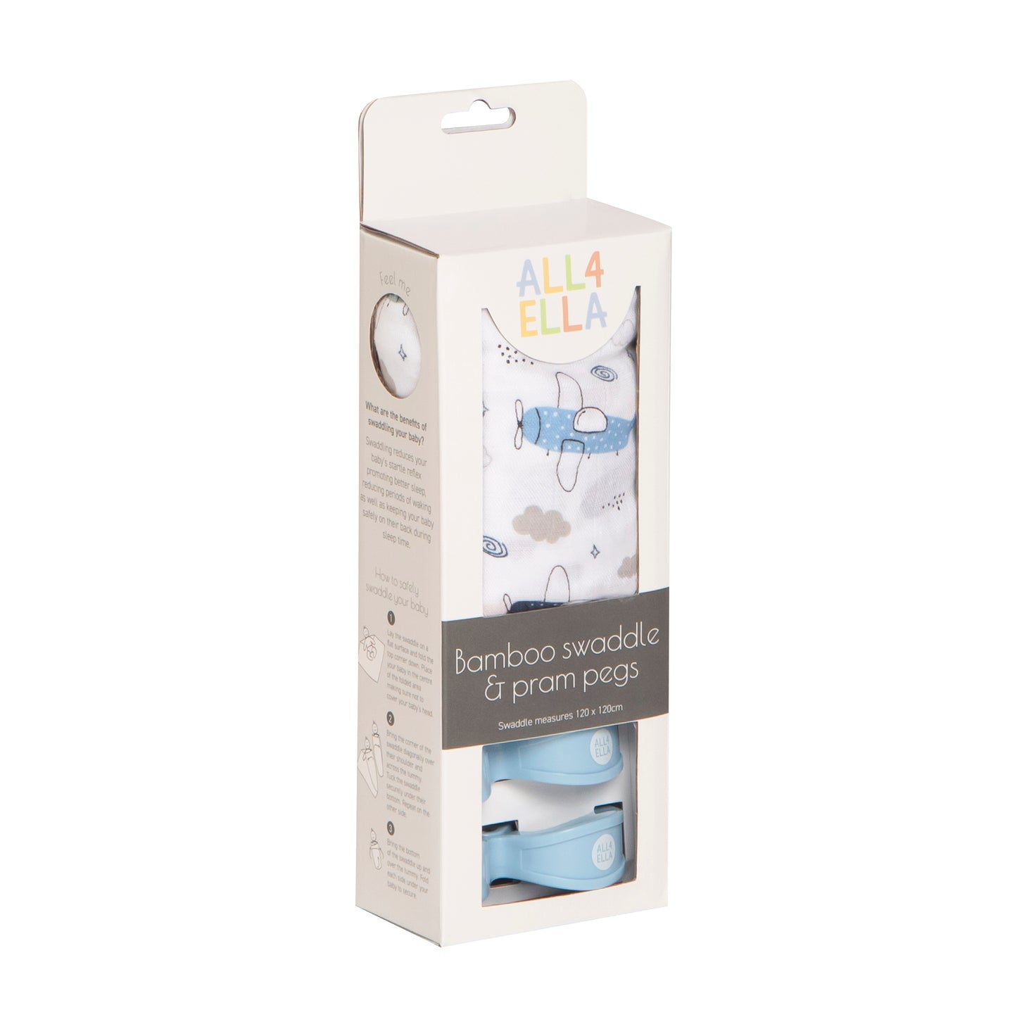 "All4Ella" - Bamboo Wrap & 2 Pram Peg Set