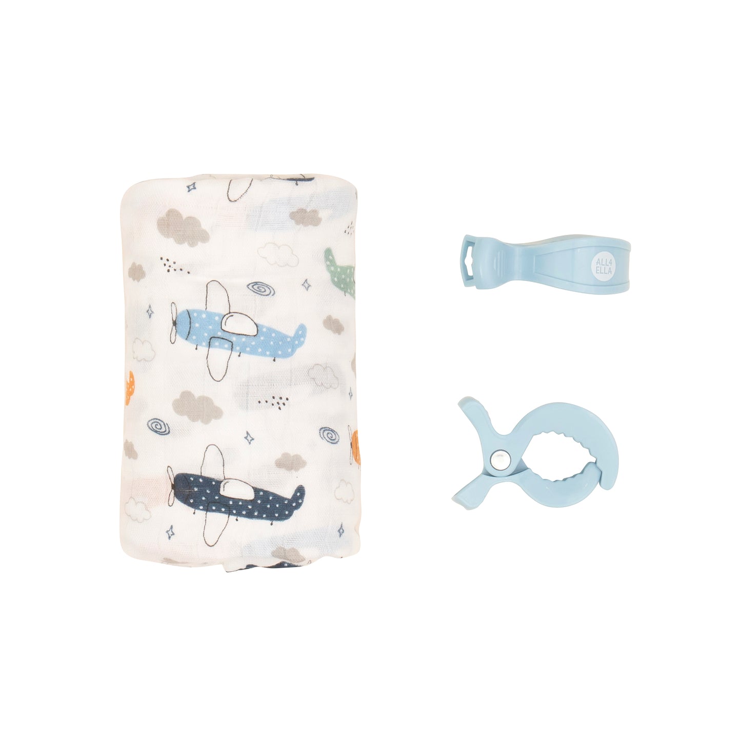 "All4Ella" - Bamboo Wrap & 2 Pram Peg Set