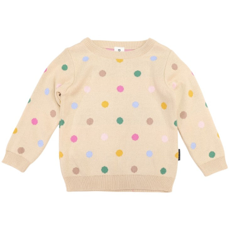 "Korango" - Knit Sweater - Polkadots (Beige)