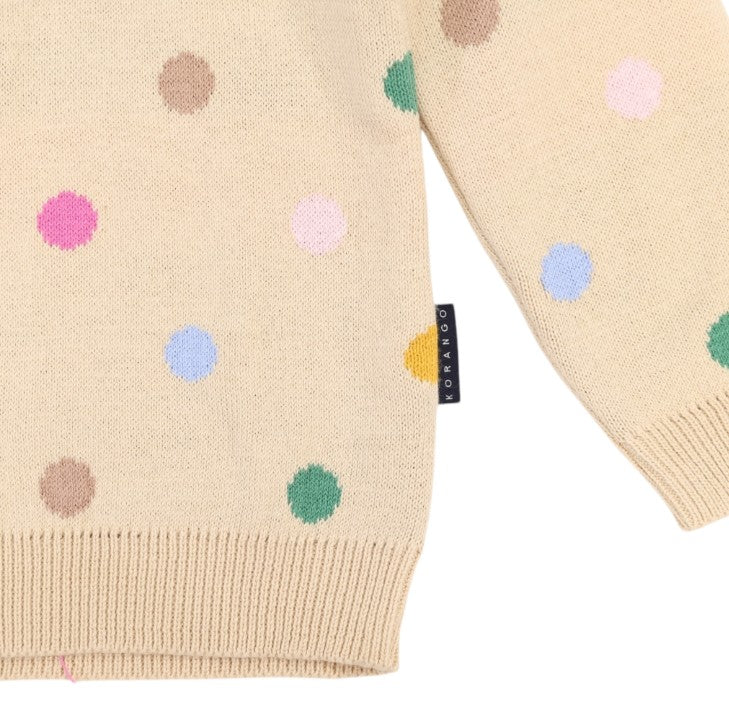 "Korango" - Knit Sweater - Polkadots (Beige)