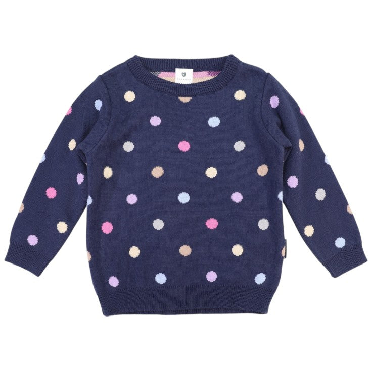"Korango" - Knit Sweater - Polkadots (Navy)
