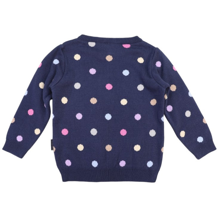 "Korango" - Knit Sweater - Polkadots (Navy)