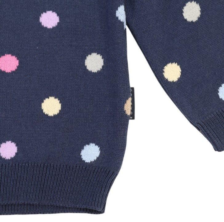 "Korango" - Knit Sweater - Polkadots (Navy)