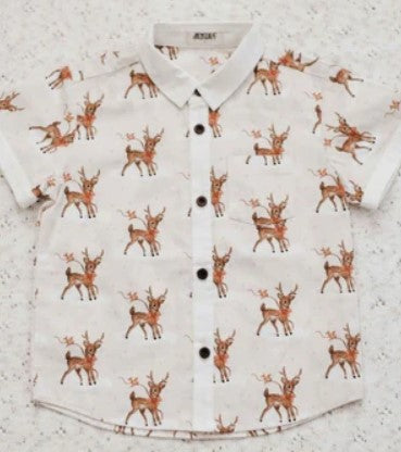 "Christmas" - Bencer & Hazelnut Prancer Collared Romper/Shirt