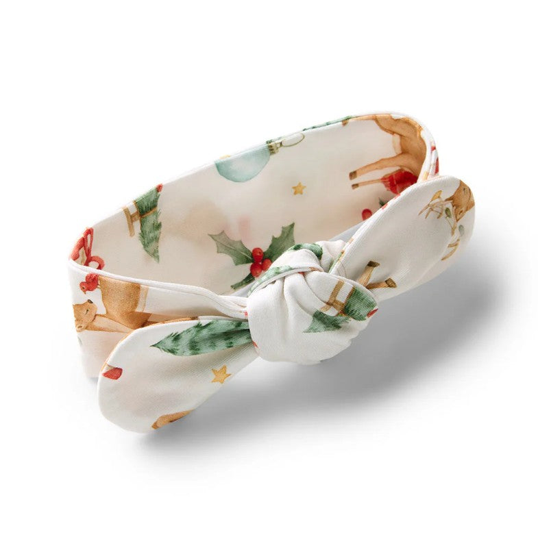 "Christmas" - Snuggle Hunny Top Knot Headband - Prancer & Friends