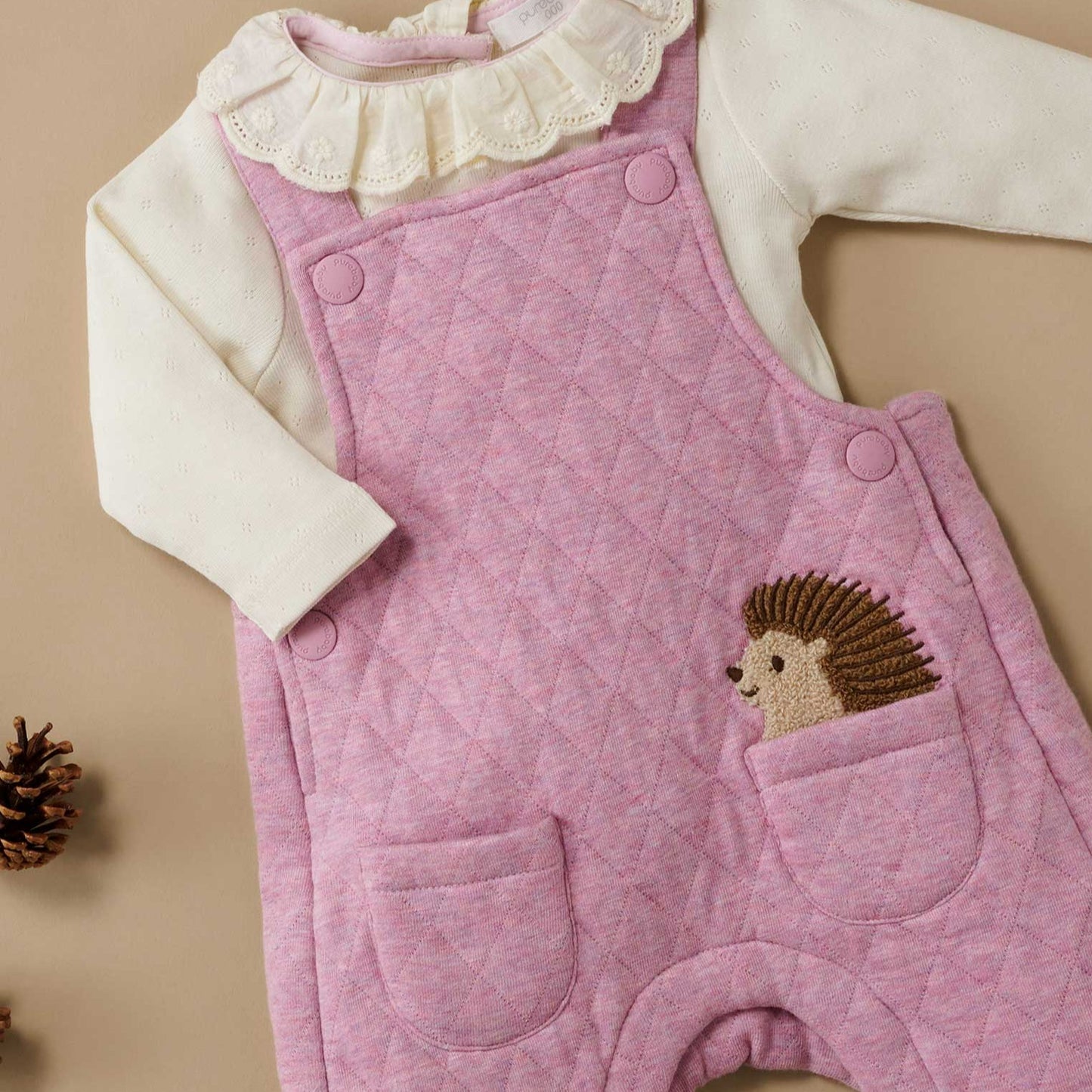 "Purebaby" - Quilted Overall - Hedgehog