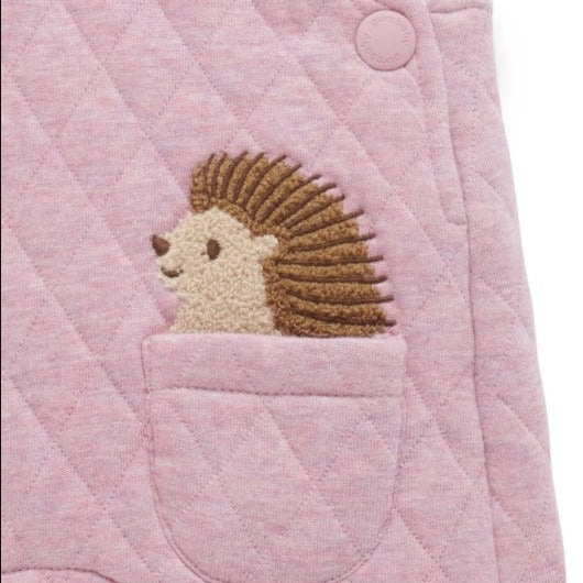 "Purebaby" - Quilted Overall - Hedgehog