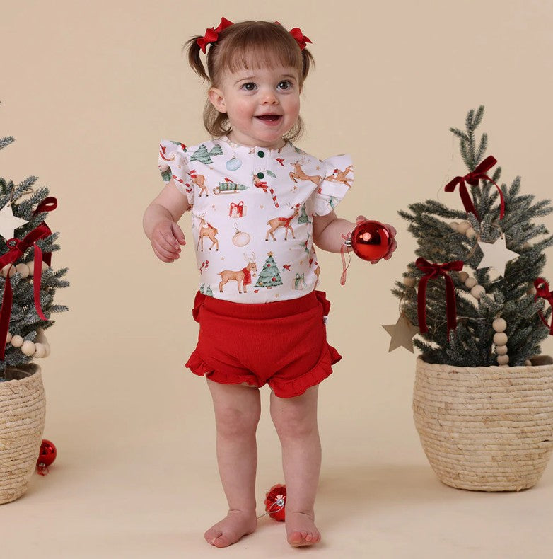 "Christmas" - Snuggle Hunny Bloomers - Red