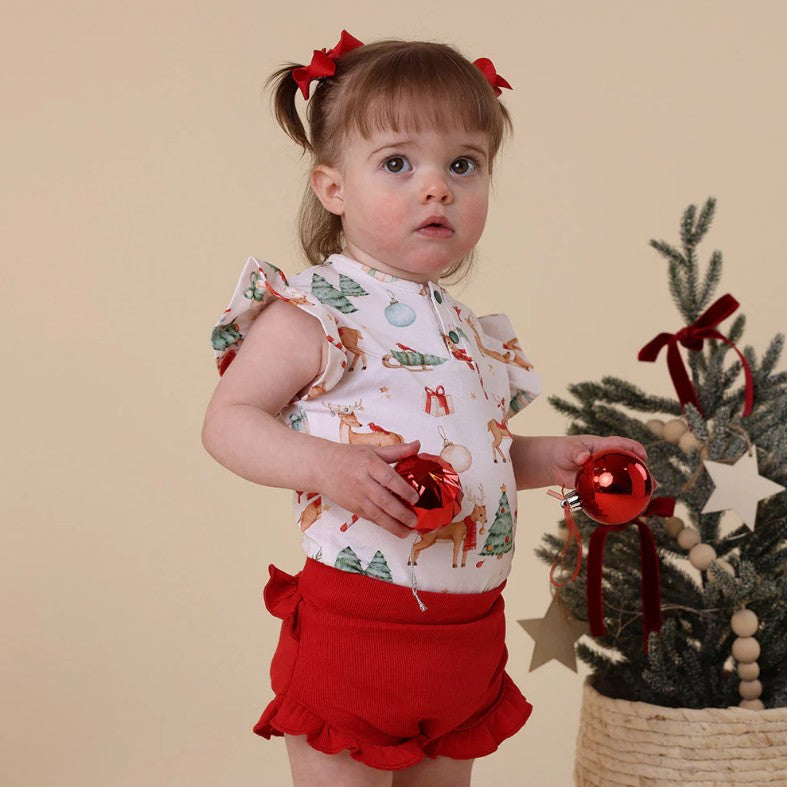 "Christmas" - Snuggle Hunny Bloomers - Red