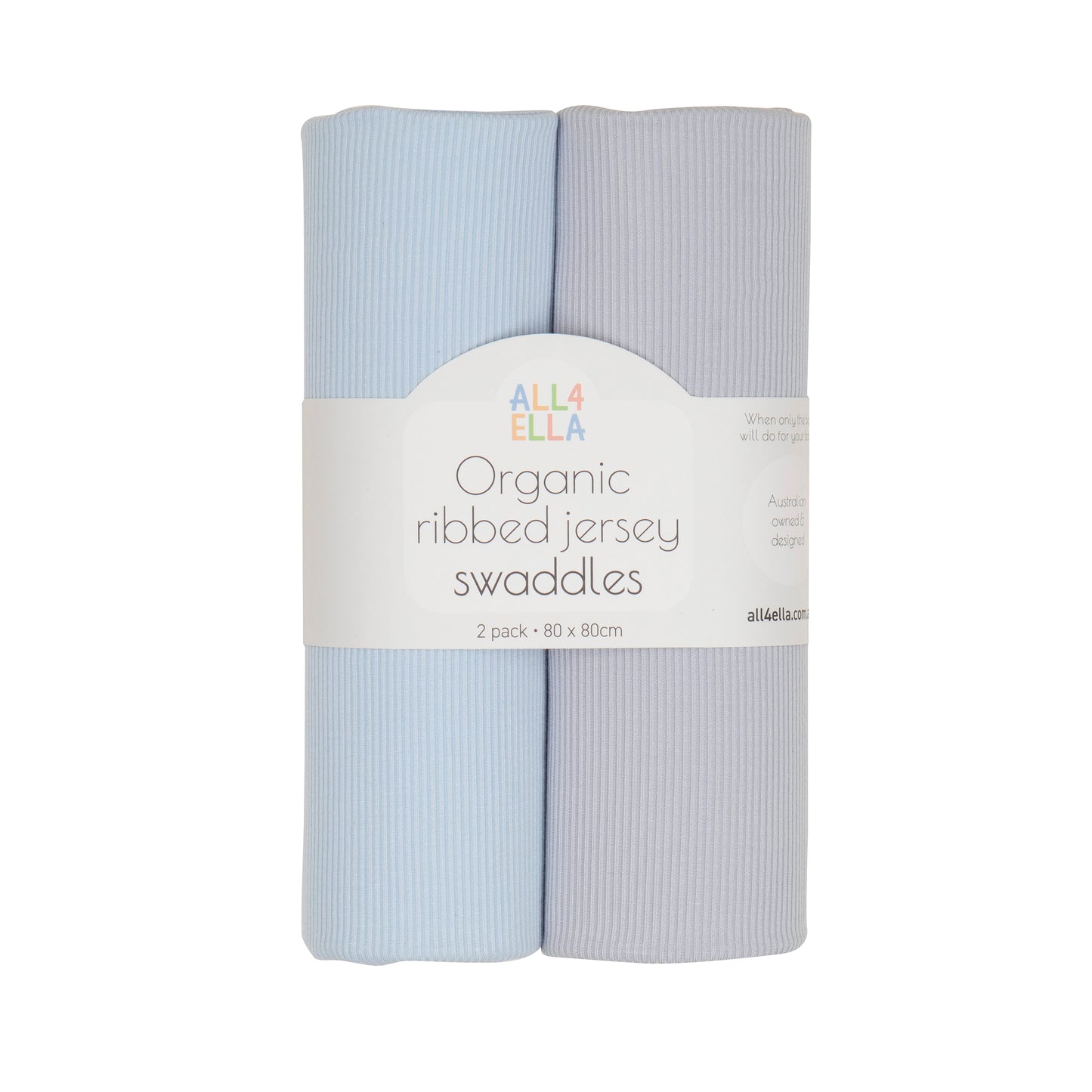 "All4Ella" - Ribbed Jersey Swaddles (2pk)