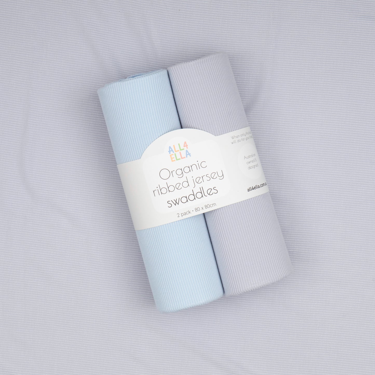 "All4Ella" - Ribbed Jersey Swaddles (2pk)