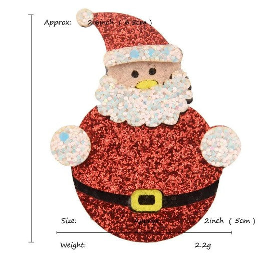 "Christmas" - Hairclips - Sparkly Santa/Snowman/Reindeer