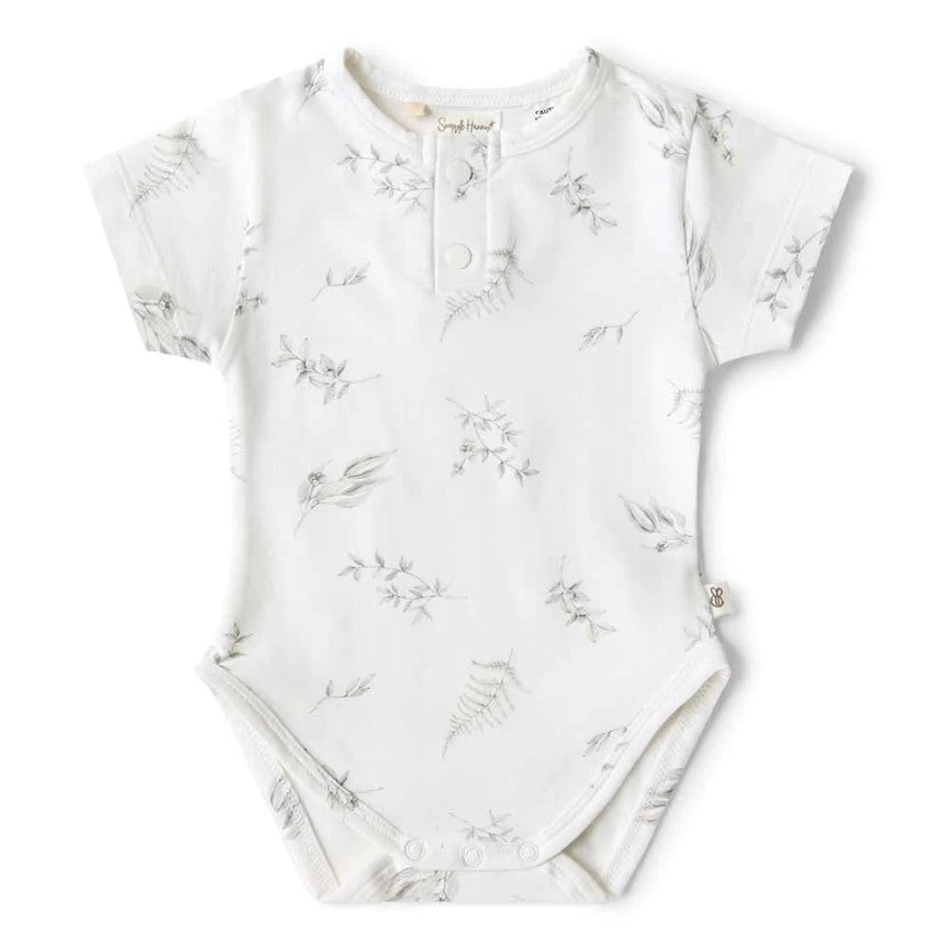 "Snuggle Hunny" - Short Sleeve Bodysuit - Silver Gum