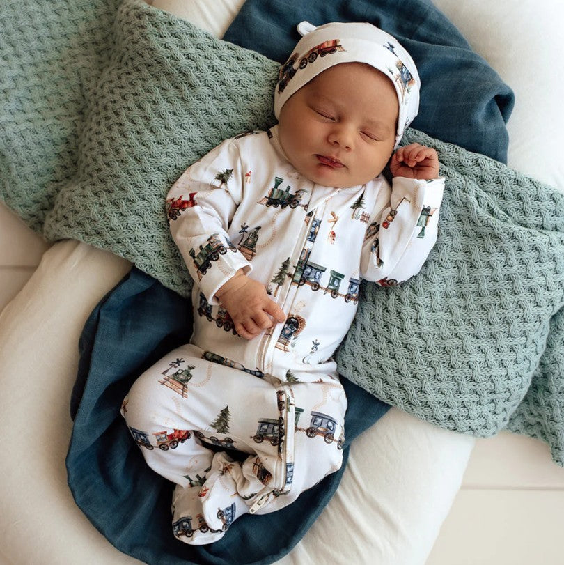 "Snuggle Hunny" - Sleepsuit - Trains