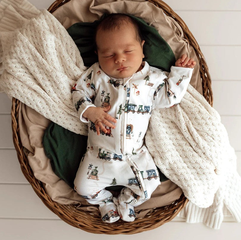 "Snuggle Hunny" - Sleepsuit - Trains