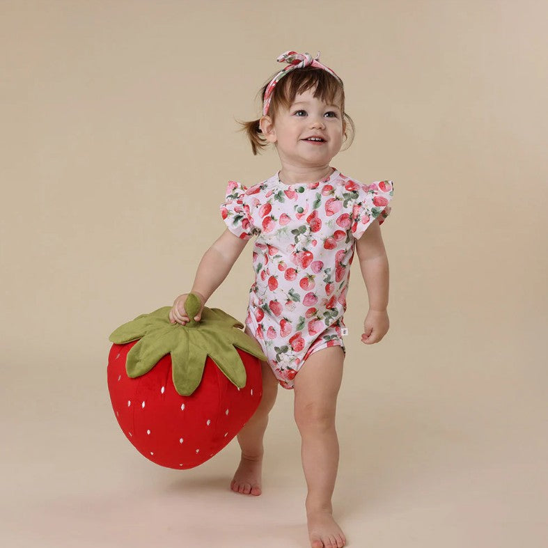 "Snuggle Hunny" - Short Sleeve Bodysuit - Strawberry