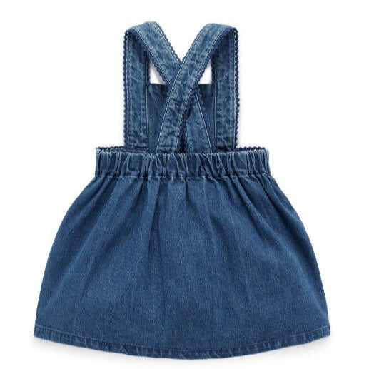 "Purebaby" - Strawberry Embroidered Pinnie