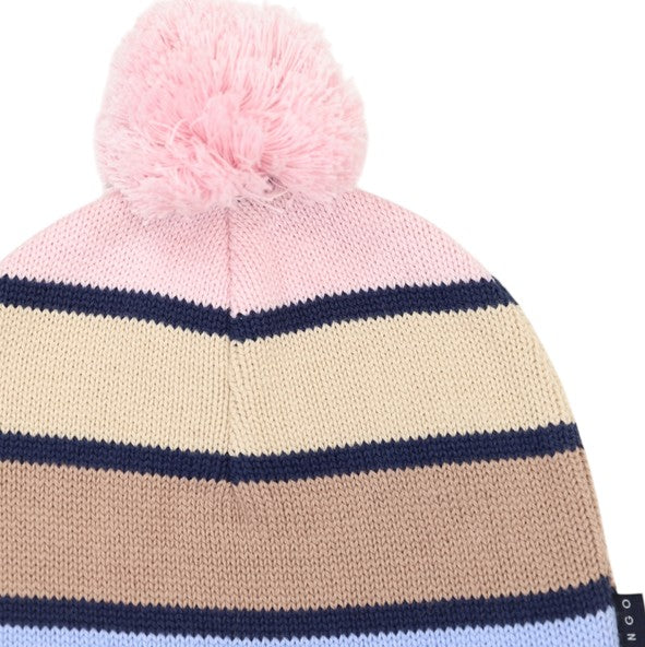 "Korango" - Striped Beanie - Blue