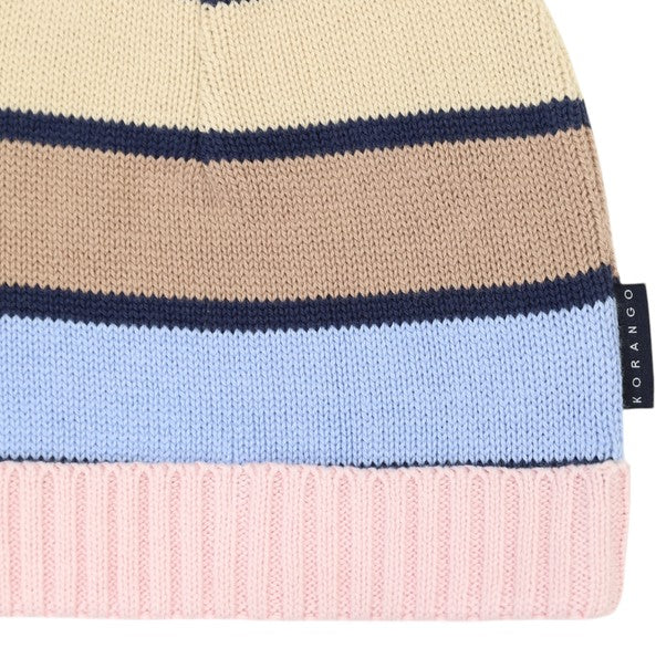 "Korango" - Striped Beanie - Blue