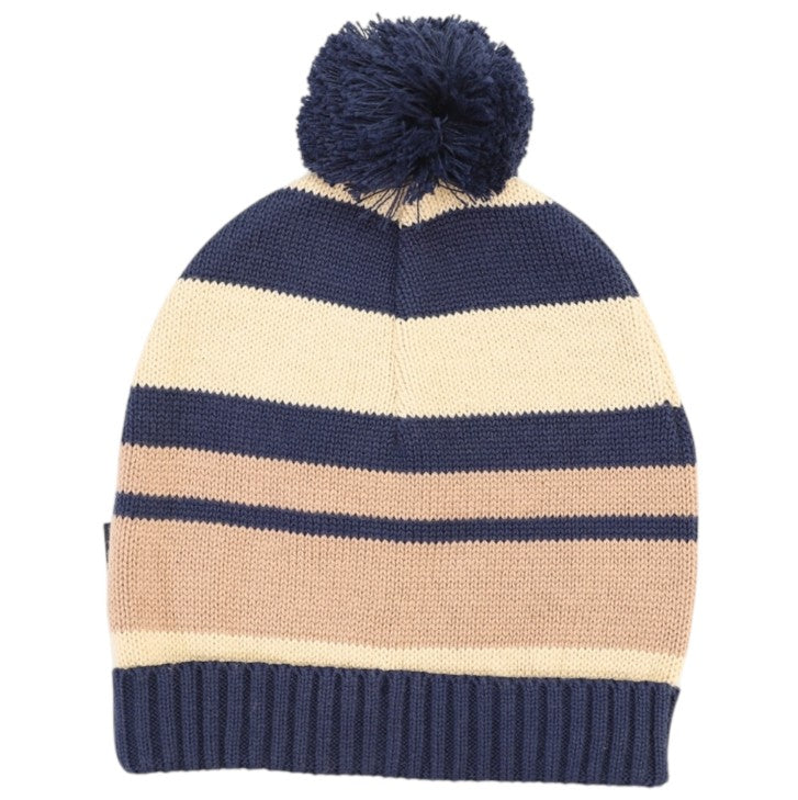 "Korango" - Striped Beanie - Navy