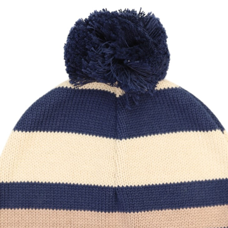 "Korango" - Striped Beanie - Navy