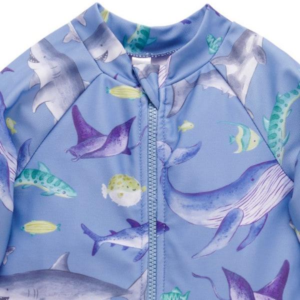 "Purebaby" - Swim Sunsuit - Shark Print