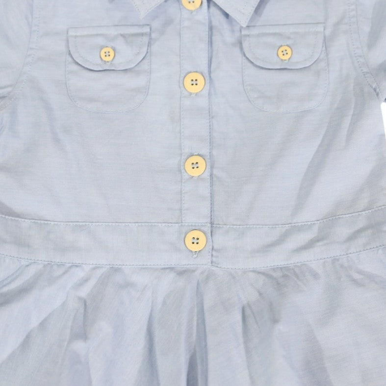 "Korango" - Chambray Tiered Swing Dress (Light)