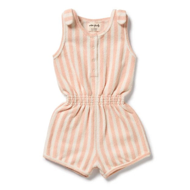 "Wilson & Frenchy" - Organic Terry Playsuit - Strawberry Wave