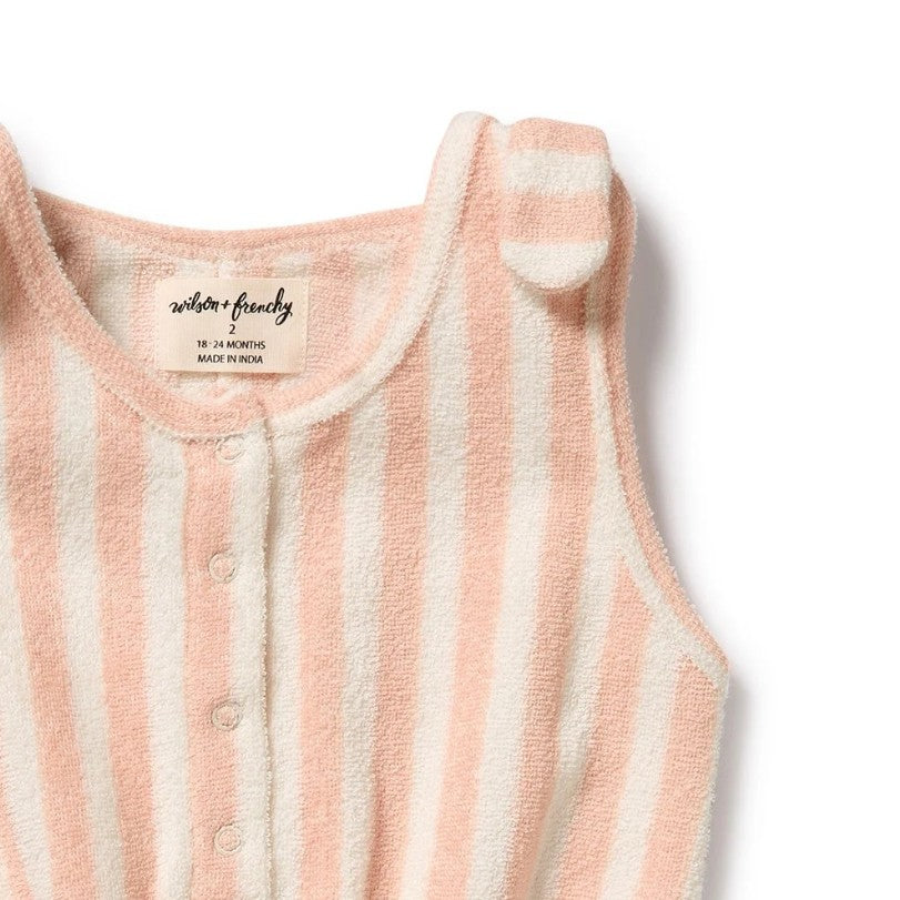 "Wilson & Frenchy" - Organic Terry Playsuit - Strawberry Wave