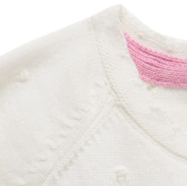 "Purebaby" - Textured Cardigan - Cloud