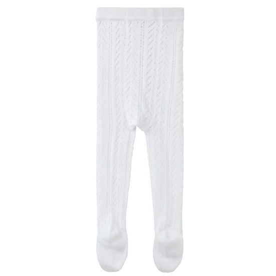 "Designer Kidz" - Textured Knit Tights - Ivory