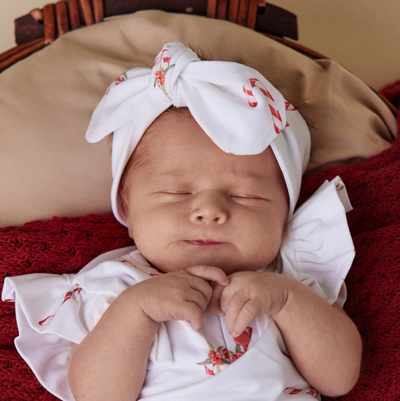 "Christmas" - Snuggle Hunny Top Knot Headband - Candy Cane