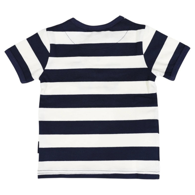 "Korango" - Truck Applique Tee - Navy Stripe