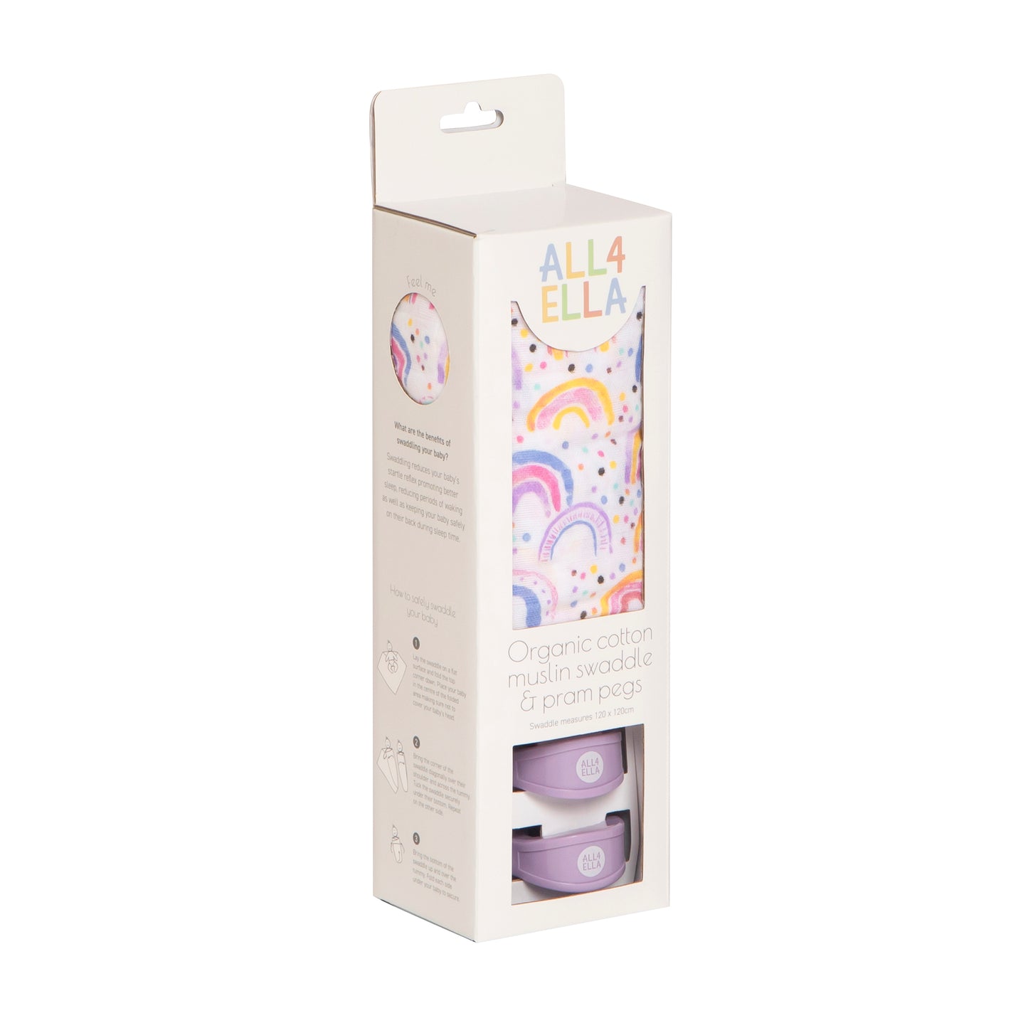 "All4Ella" - Muslin Wrap & 2 Pram Peg Set