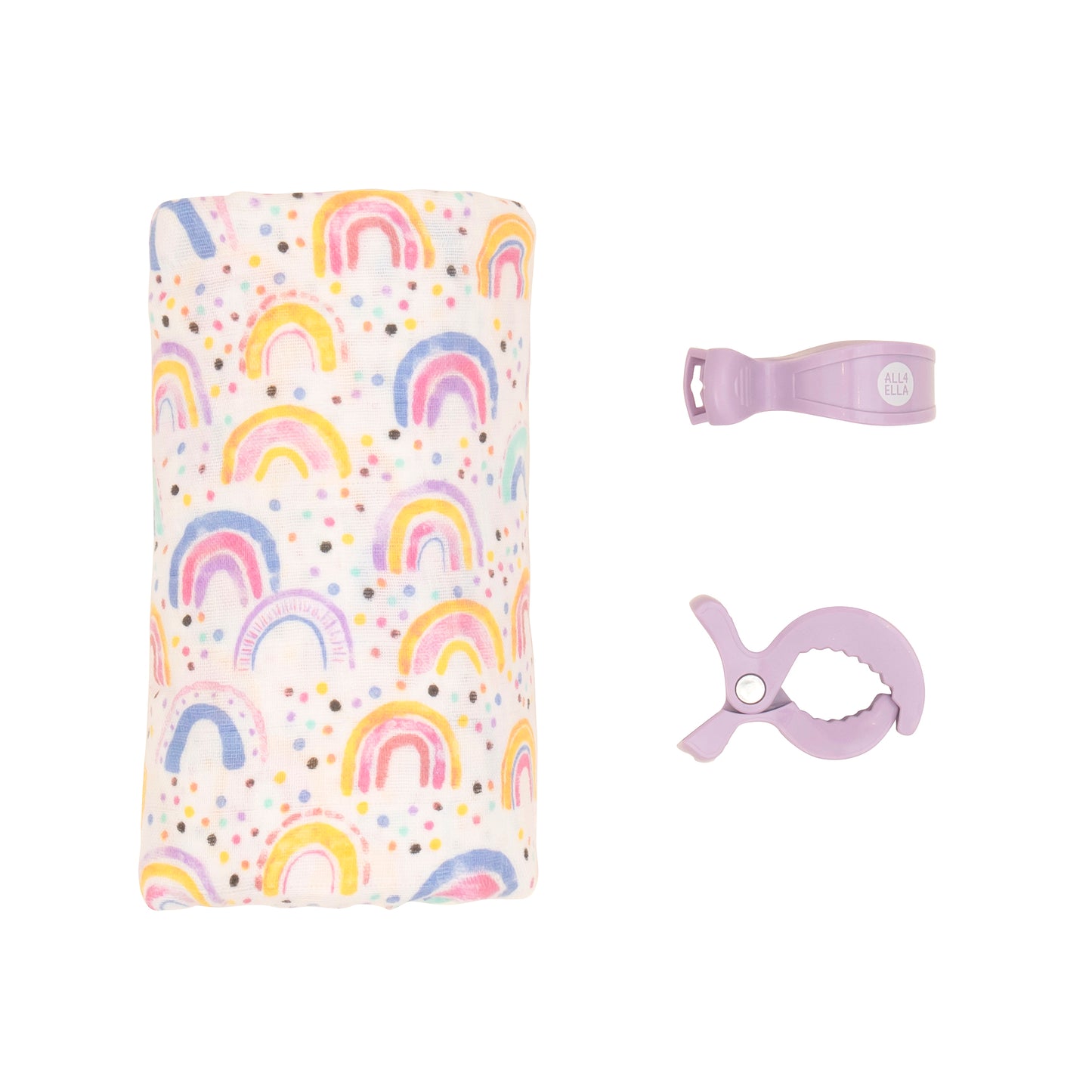 "All4Ella" - Muslin Wrap & 2 Pram Peg Set