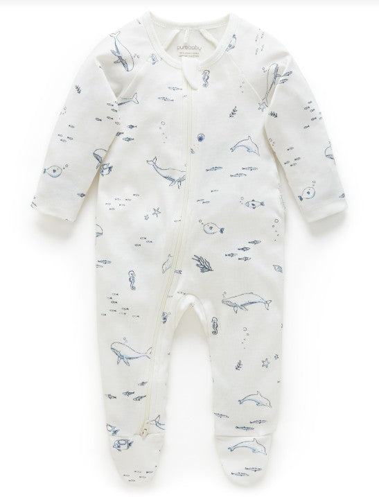 "Purebaby" - Premie Zip Growsuits (00000's)