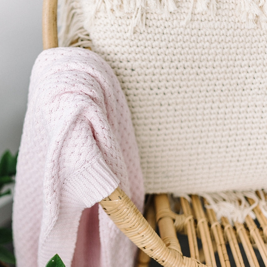 "Snuggle Hunny" - Diamond Knit Baby Blanket