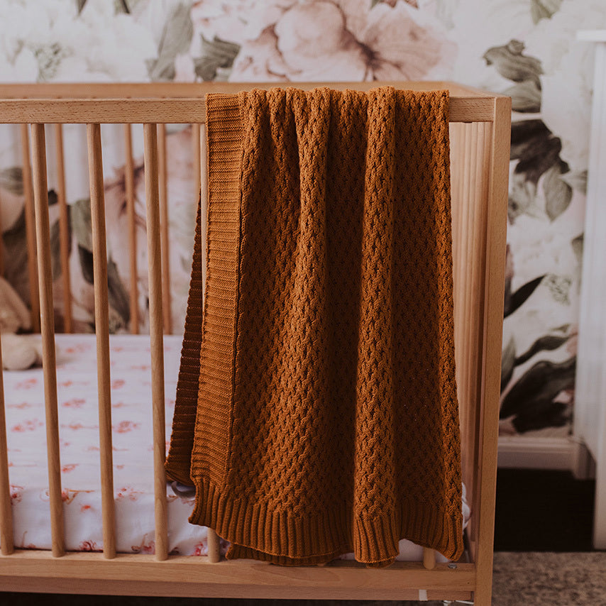 "Snuggle Hunny" - Diamond Knit Baby Blanket