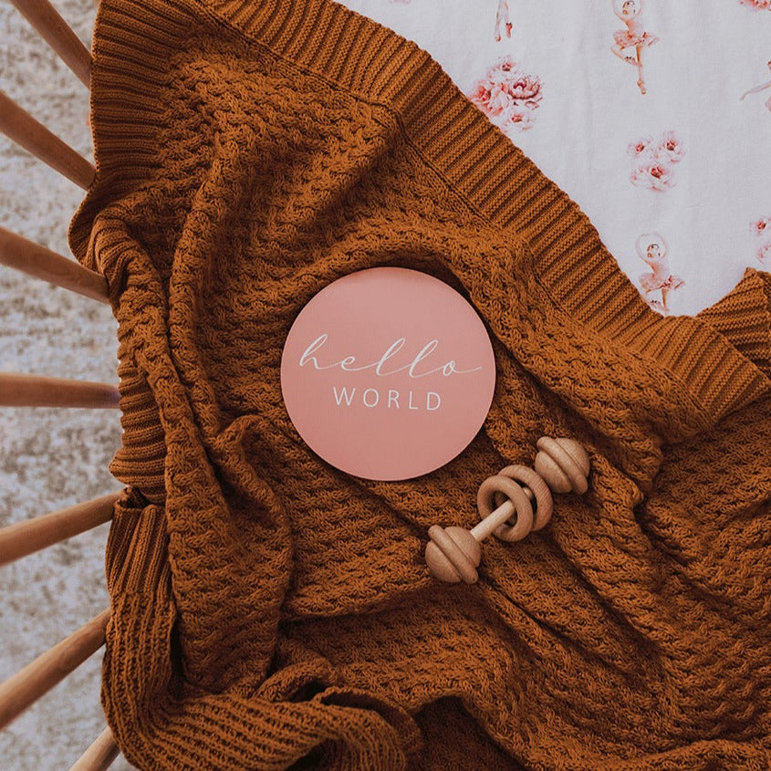 "Snuggle Hunny" - Diamond Knit Baby Blanket