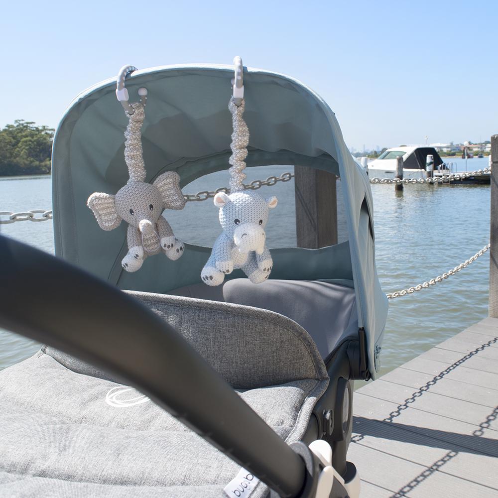 "The Living Textiles Company" - Stroller Toys - Elephant & Hippo