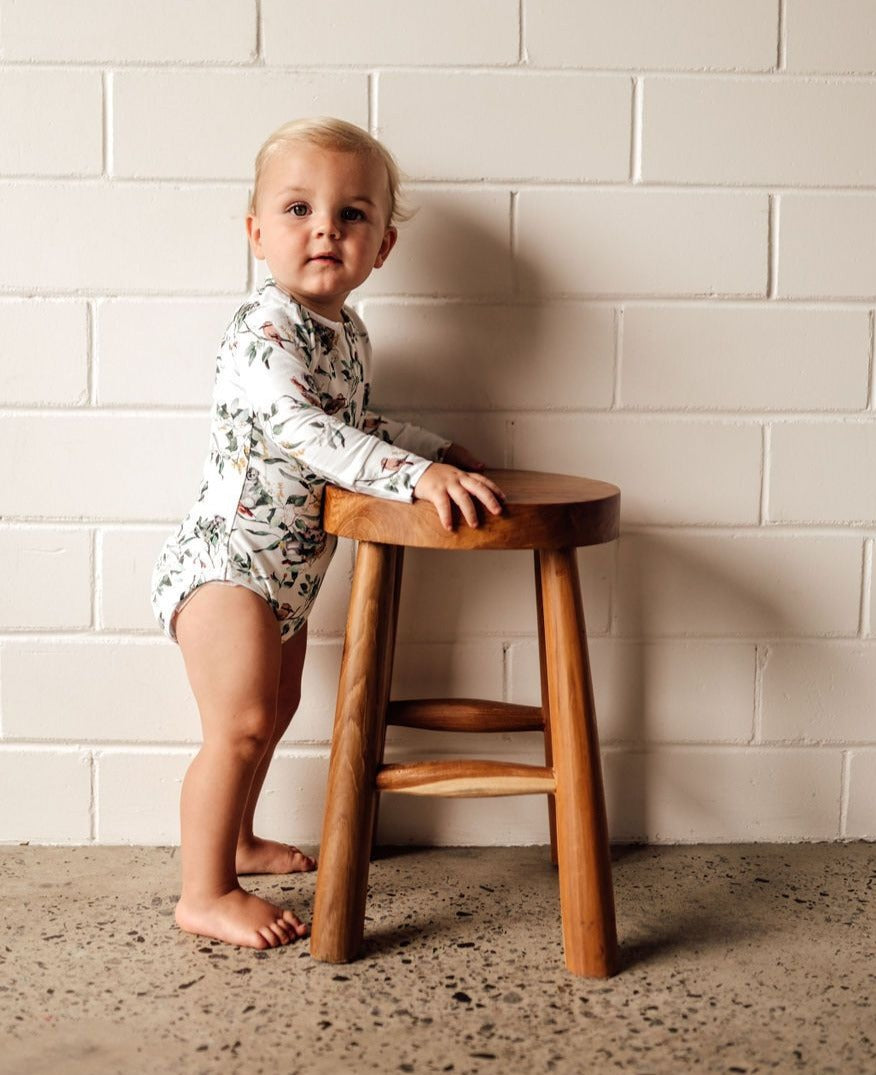 "Snuggle Hunny" - Long Sleeve Bodysuit - Eucalypt