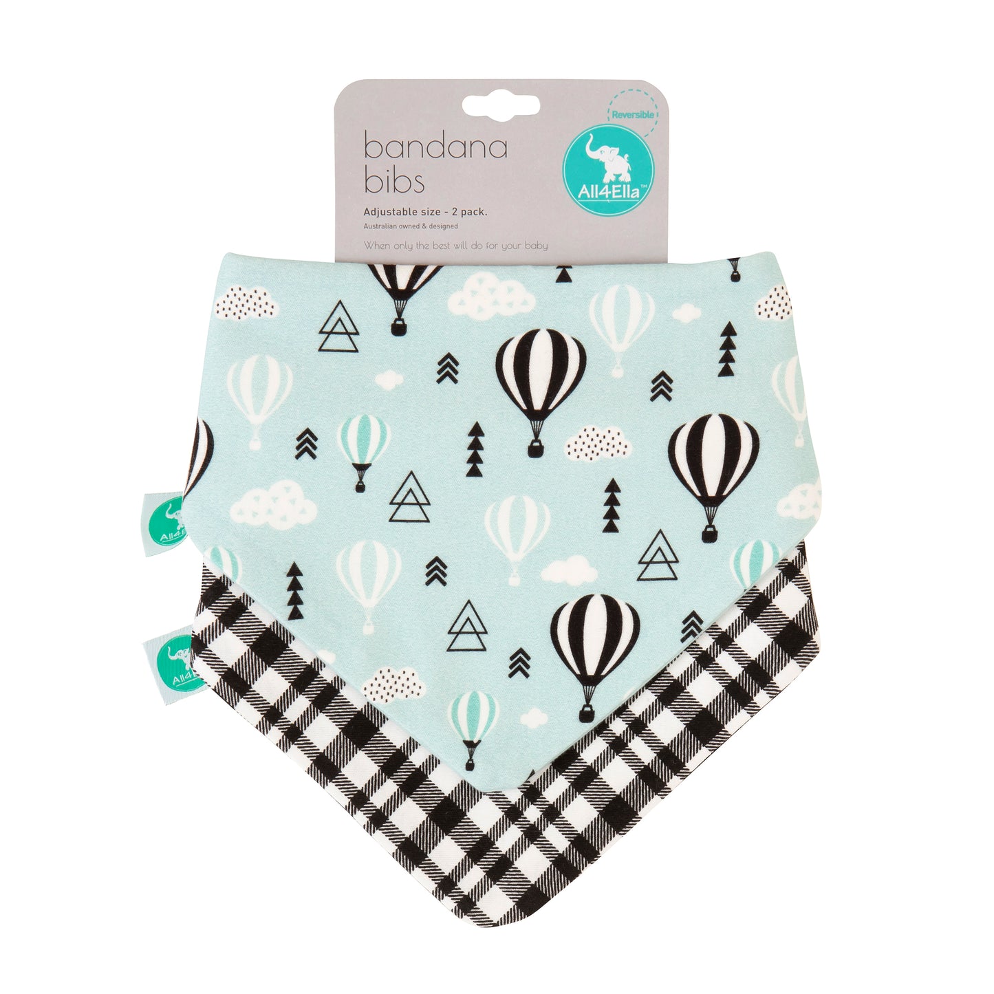 "All4Ella" - Reversible Bandana Bibs